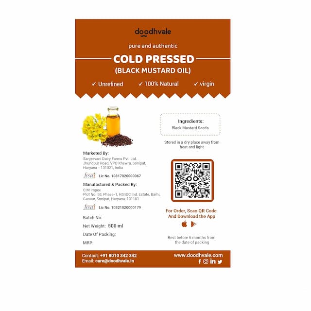 Buy Black Mustard Oil - Cold Pressed